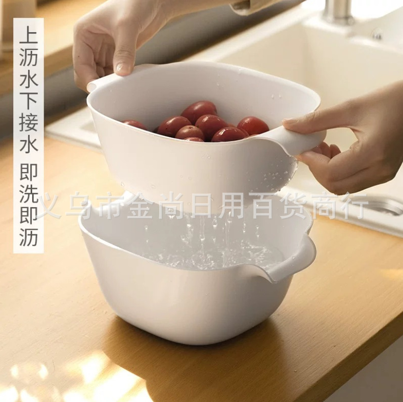 Luoyang draining basket, multi-functional vegetable washing basket, kitchen Yunling vegetable washing basket, fruit washing basin, vegetable basin, household fruit basin Specification image