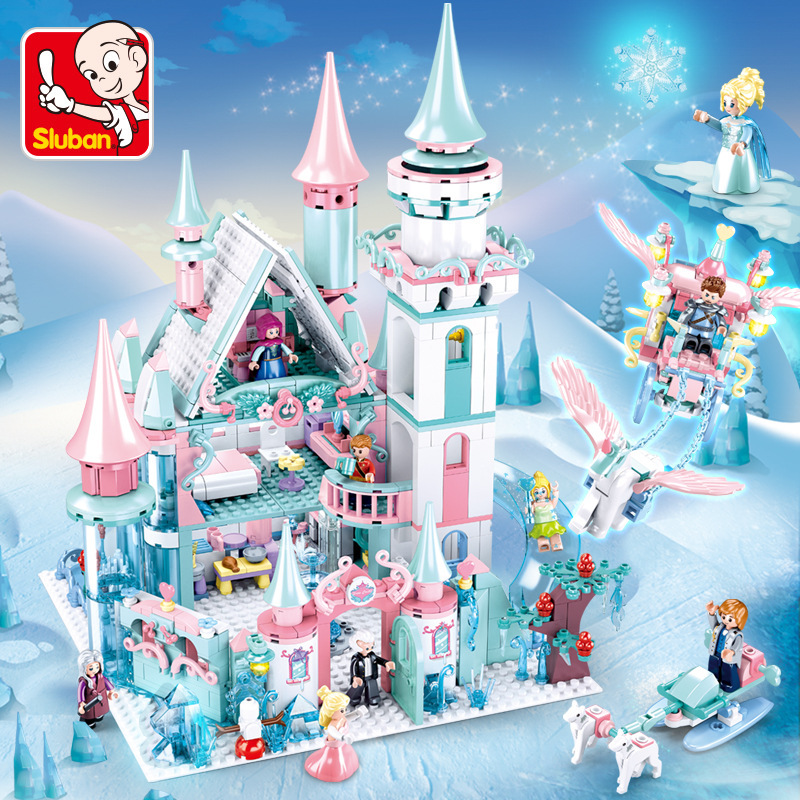 Ice and Snow Carriage, Frozen Castle Girl, Elsa Princess Villa Series toy Assembly, Puzzle toy gift Application Scenario