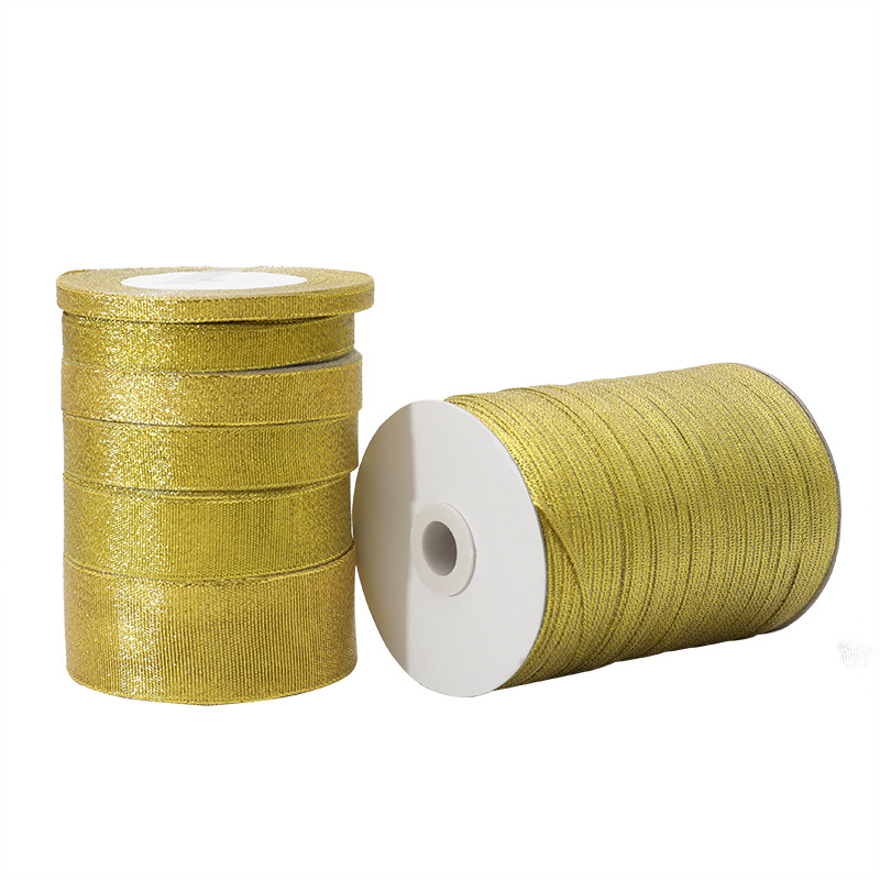 天美葱带0.3CM-5CM金银葱带缎带包装彩带蛋糕织带丝带编织白底实物图