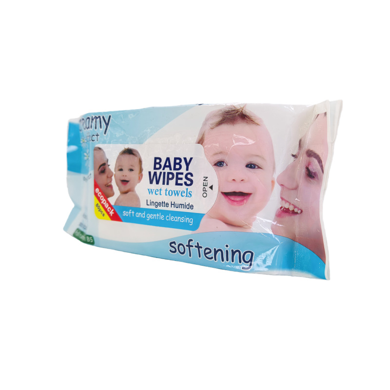 Export 80 pieces of baby cleansing wet wipes, babywipes baby wet wipes, cleaning and moisturizing wipes, portable Item Picture