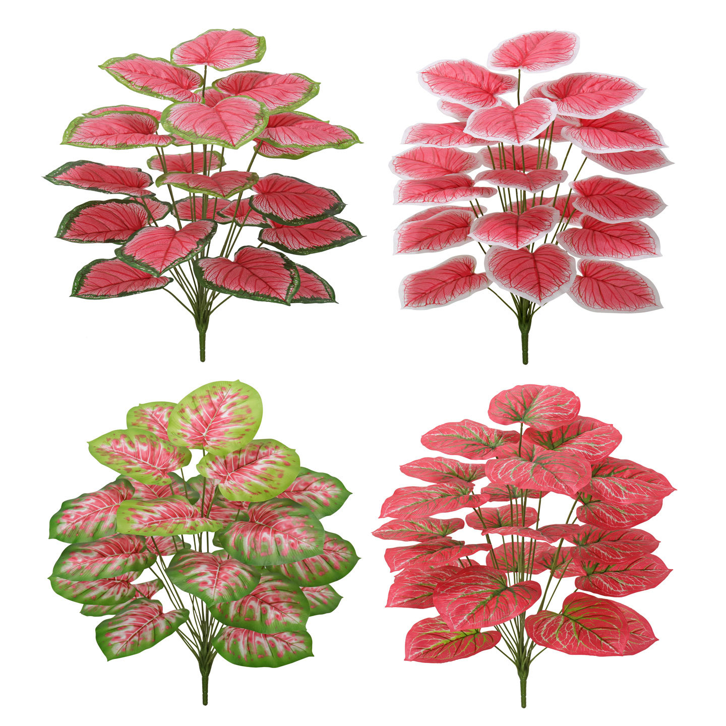 Artificial green plants, artificial flowers, wedding decorations, plastic red-leaf plants, Nordic-style indoor and outdoor floor-standing decorative items Item Picture