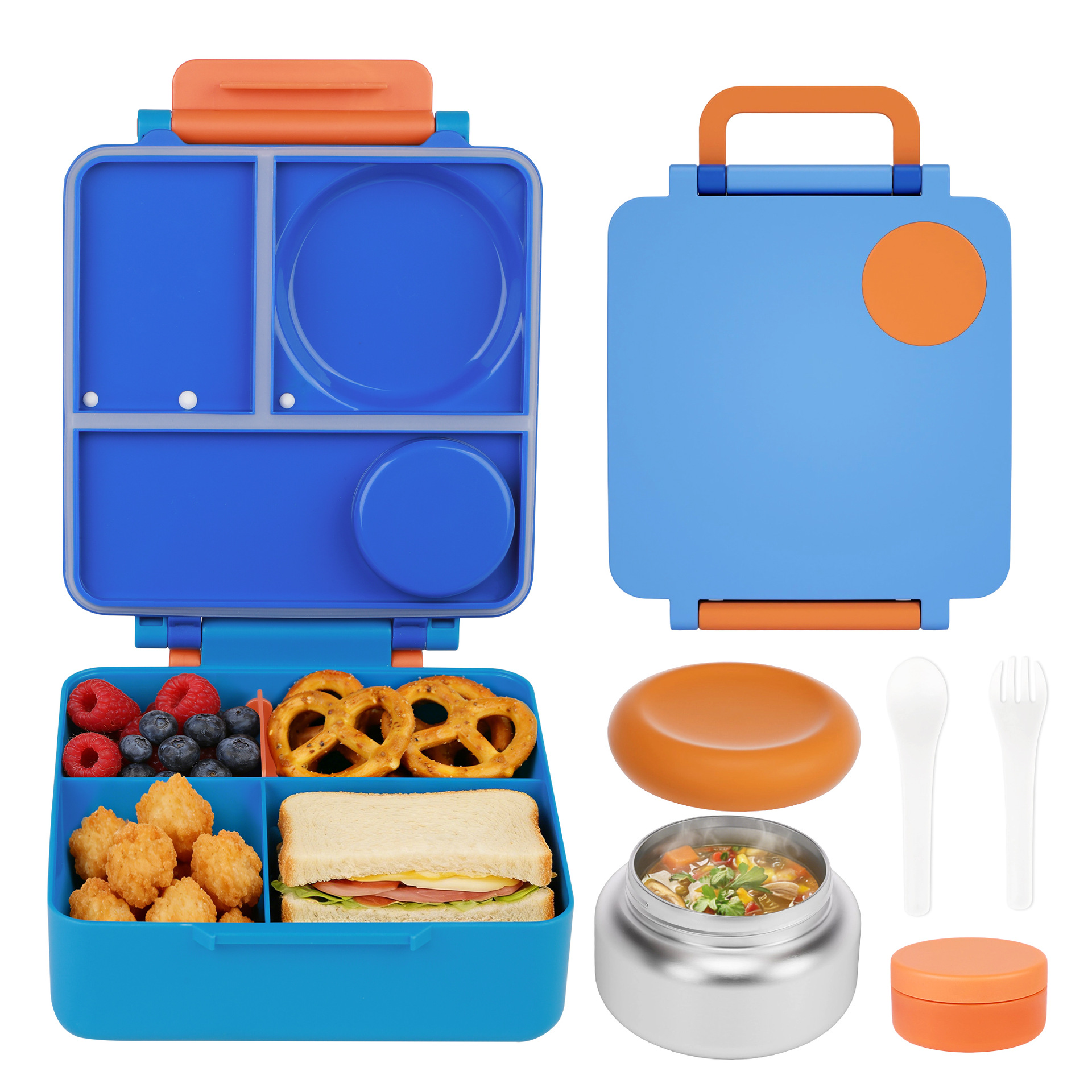 ويمكن وضع علب وجبات الأطفال Lunchbox في أفران الميكروويف على وعاء حساء في وعاء غداء من البلاستيك