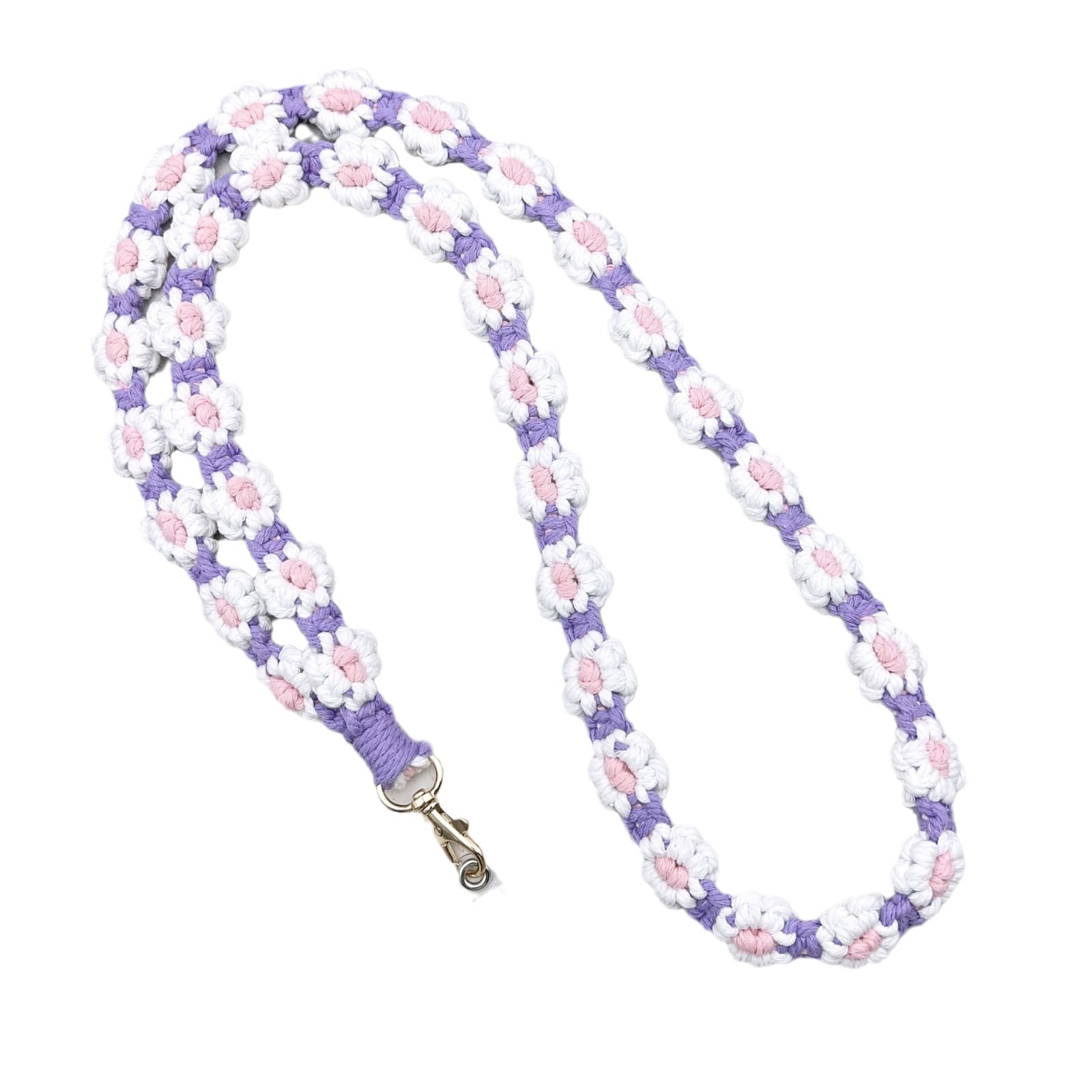 ins hand-woven artistic and fresh summer Daisy flower mobile phone bag crossbody lanyard keychain pendant Item Picture