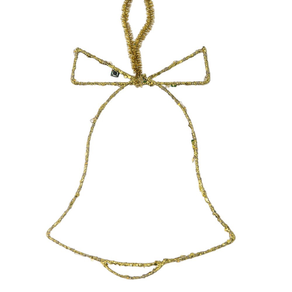 跨境新款圣诞树家用圣诞节装饰铃铛led发光撒粉装饰品圣诞树挂饰白底实物图