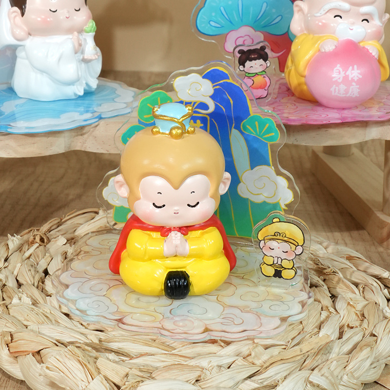Tian Guan Brings Good Fortune, a new national trend blind box desktop decorative item. Zhong Kui, Buddha and God of Wealth in stock resin decorative items for the high school entrance examination Specification image