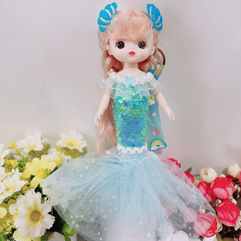 Colorful mermaid girl toys, princess dolls, children's birthday gifts, dolls, figurines, and playhouses