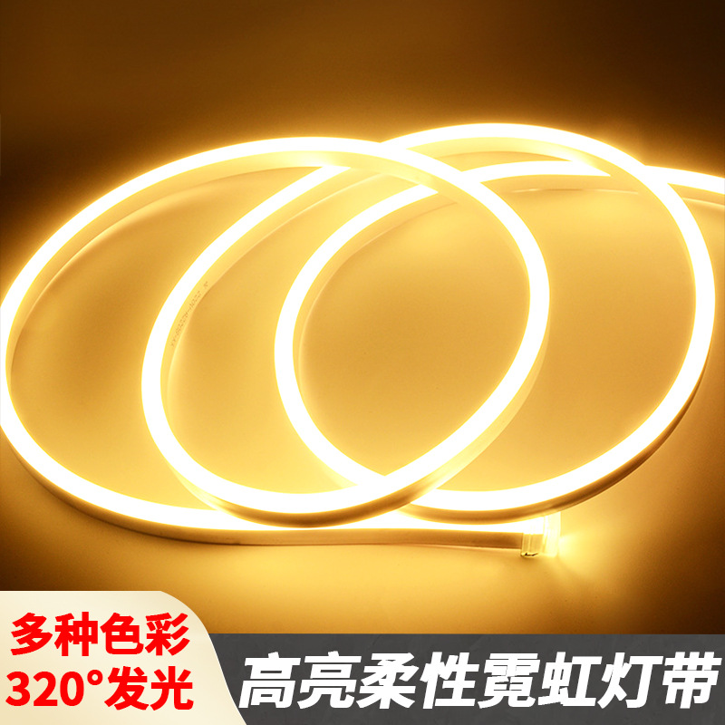 led灯条高压220v圆形霓虹灯户外灯防水硅胶氛围灯客厅灯带吊顶