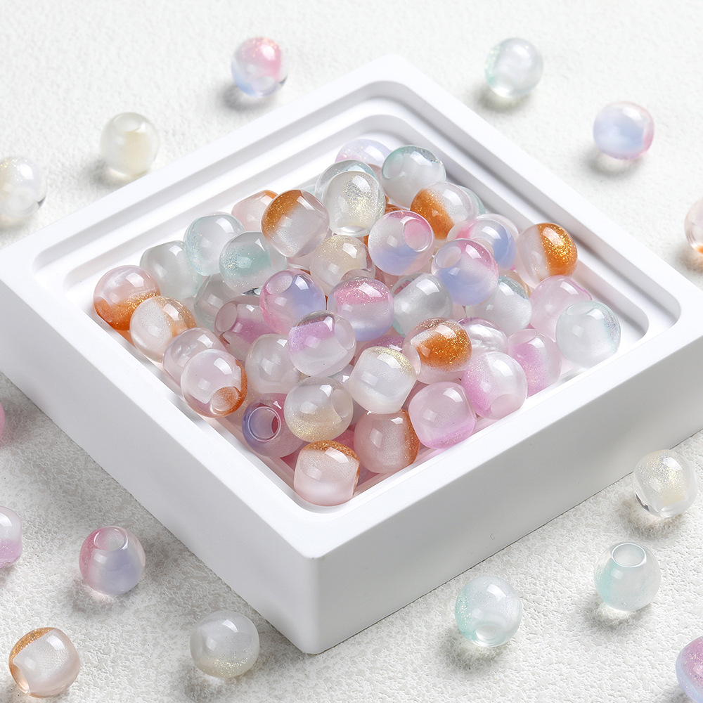 Two-color Dream Starlight Series large-aperture resin beads, loose beads, large-aperture beads, DIY jewelry, clothing accessories and accessories Specification image
