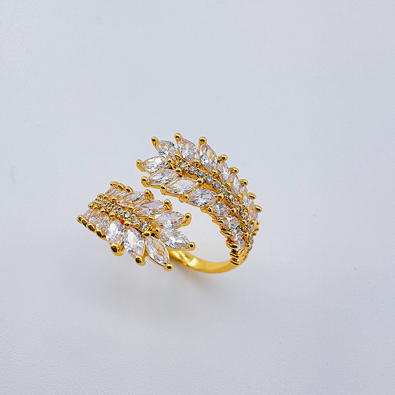 柏伶饰品新款满钻开口戒女式高级感欧美跨境戒指百搭配饰轻奢饰品产品图