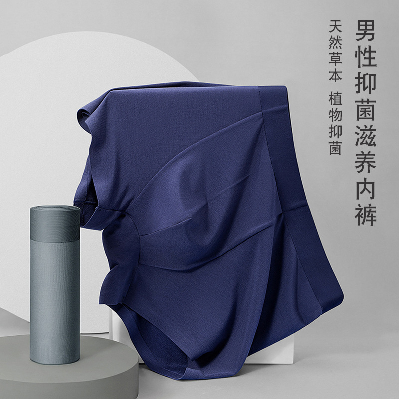 和户三条装莫代尔玛咖男士内裤苦参抑菌养护内裤平角内裤男四角裤