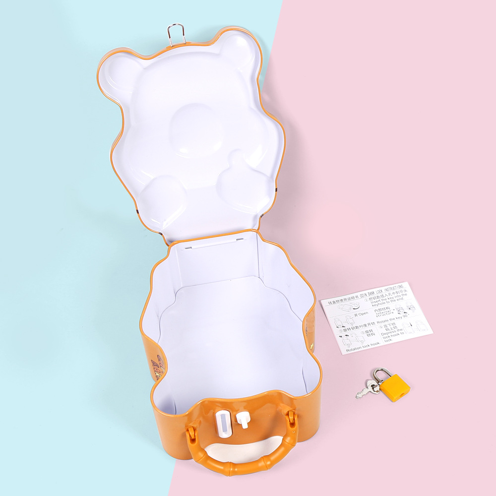 Cute and creative children's gifts: tin piggy bank with lock, student piggy bank, Capibara Capybara piggy bank Application Scenario