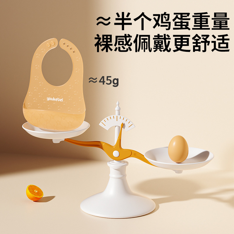 宝宝吃饭围兜硅胶防水婴幼儿食饭兜儿童喂饭口水搭围嘴巾防脏衣服产品图