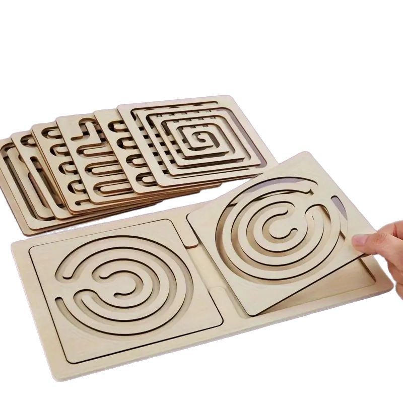 Children's wooden left and right brain development set, fine motor skills, hand-brain coordination training, concentration enlightenment and intelligence toys Item Picture