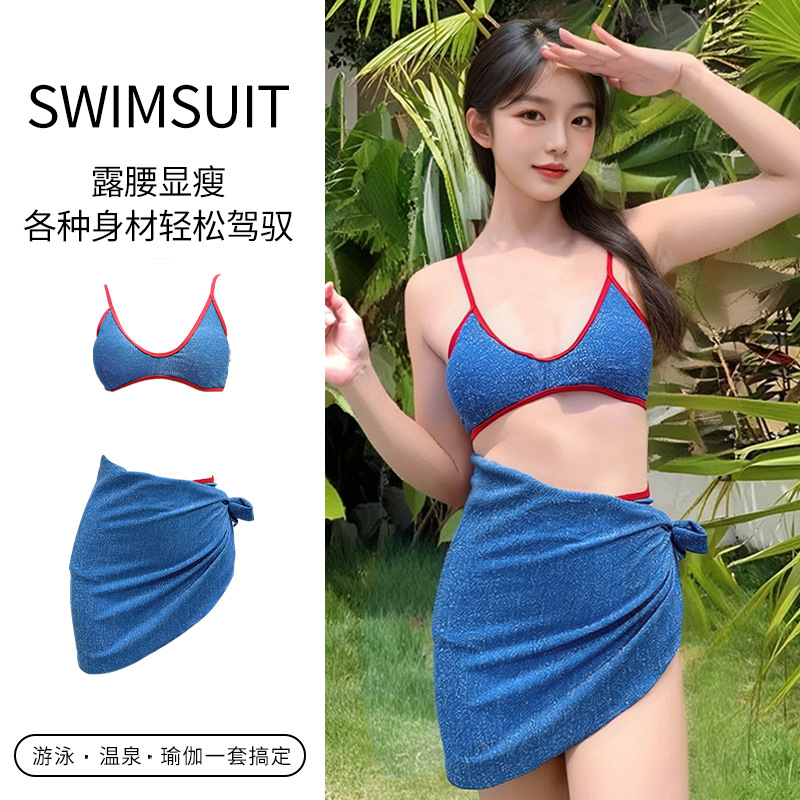 New bikini swimsuit for women, spicy girl style, sexy three-piece set, popular beach, seaside and hot spring photo swimsuit -107068