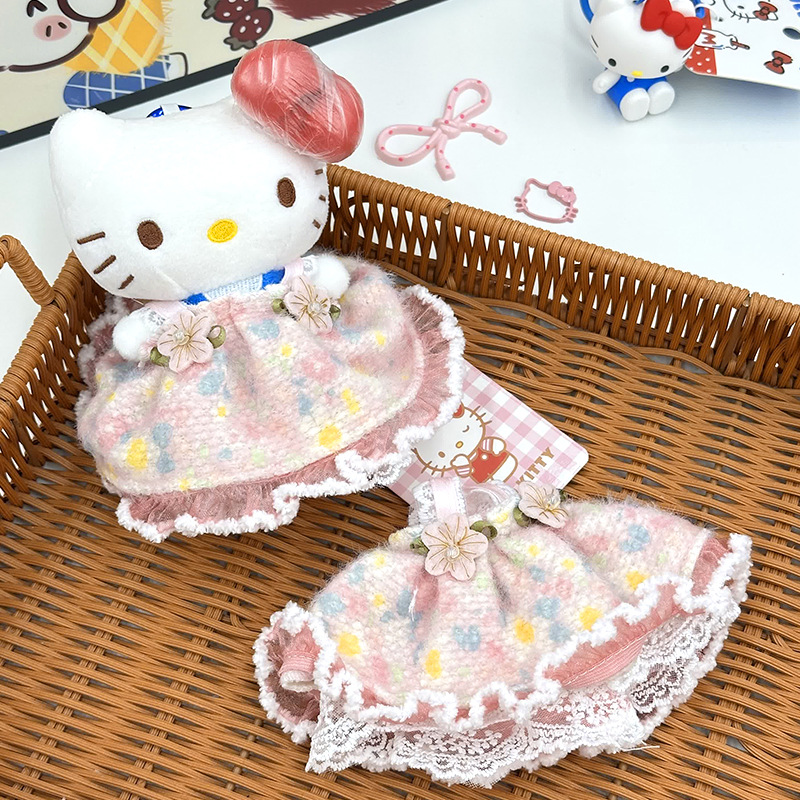 kt Little Chanel flower halter dress, baby dress, cute rose dress, lace plush doll clothing wholesale Application Scenario