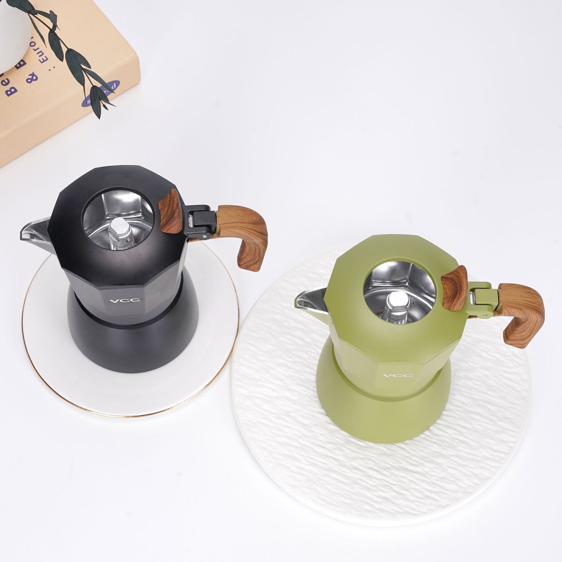 Double-valve Mocha pot Italian coffee maker, outdoor concentrated extraction hand-brewed, camping retro pot equipment, custom coffee machine Specification image