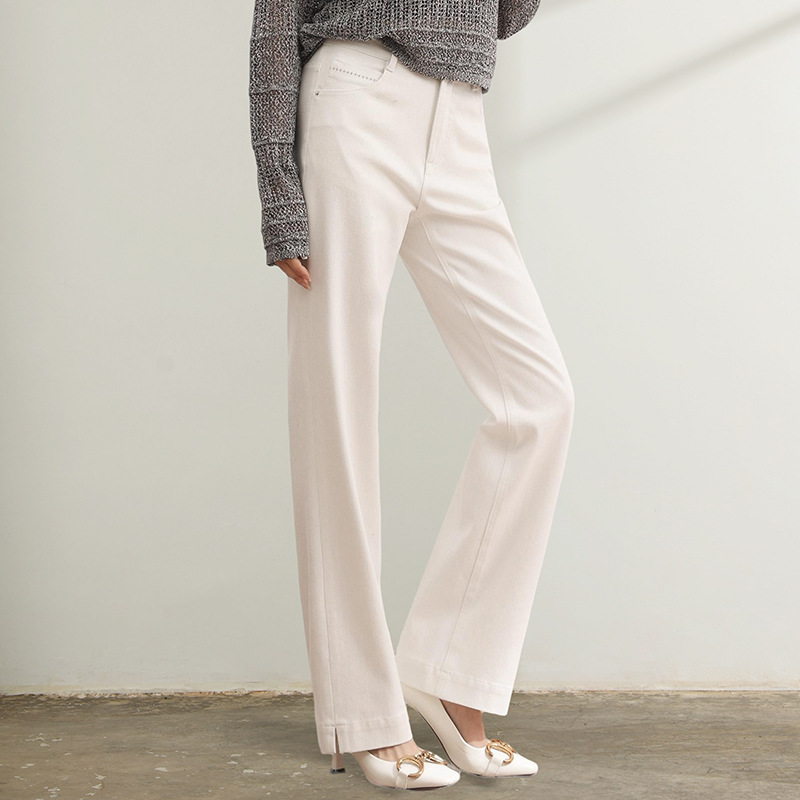 Venta directa de fábrica nuevo estilo gao calidad cuatro lados flaco jeans mujeres off-white casual suelto pantalones cortos details Picture