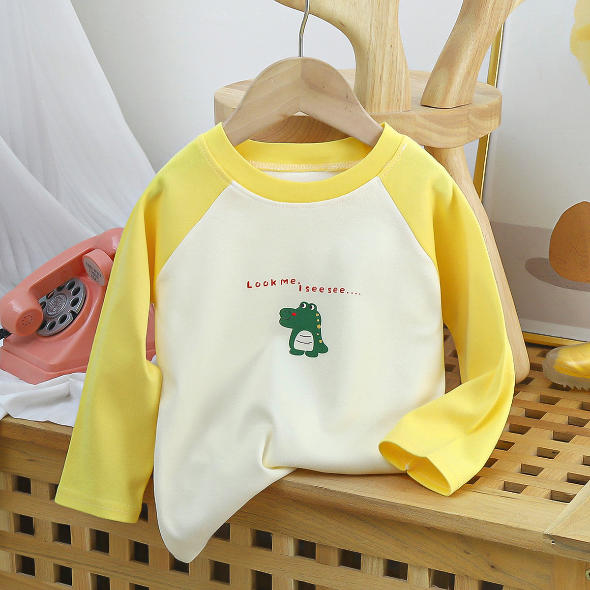 Children's long-sleeved T-shirt, new pure cotton baby base layer, knitted sweater, boys' long Johns, Korean version, 1-year old children's clothing wholesale Item Picture