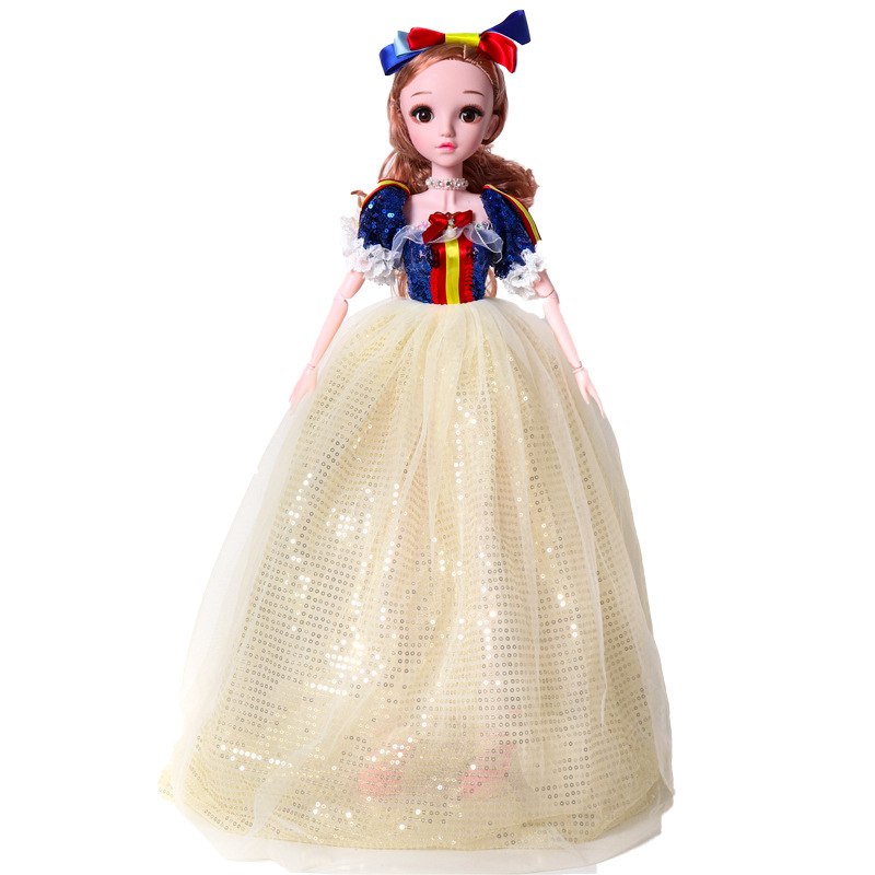 熙笑玩具冰雪奇缘白雪公主巴比娃娃精致仿真小女孩儿童节礼物60cm白底实物图
