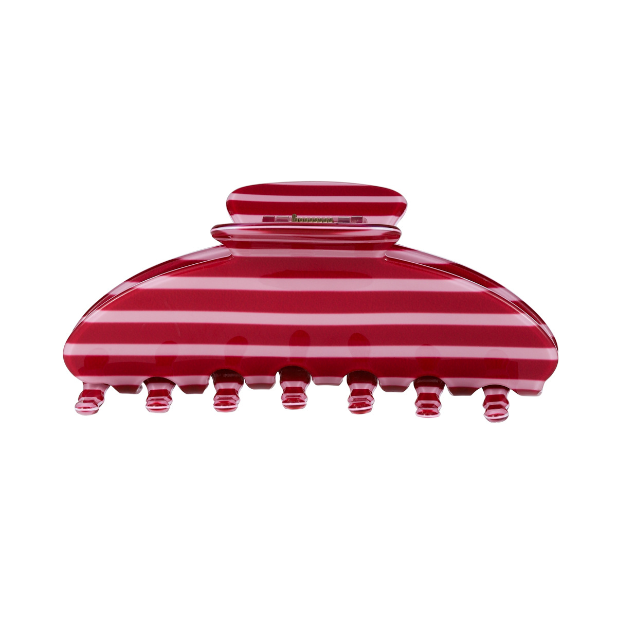 Korean-style fashionable and simple striped hair clips, sweet and girlish style, large shark clip, updo, grab clip, thick hair accessory Item Picture