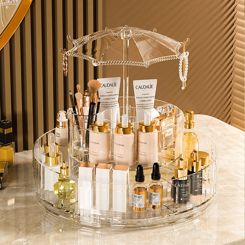 Lipstick storage box, desktop cosmetics, lipstick display stand, thickened transparent essence, eye cream and skin care product rack details Picture