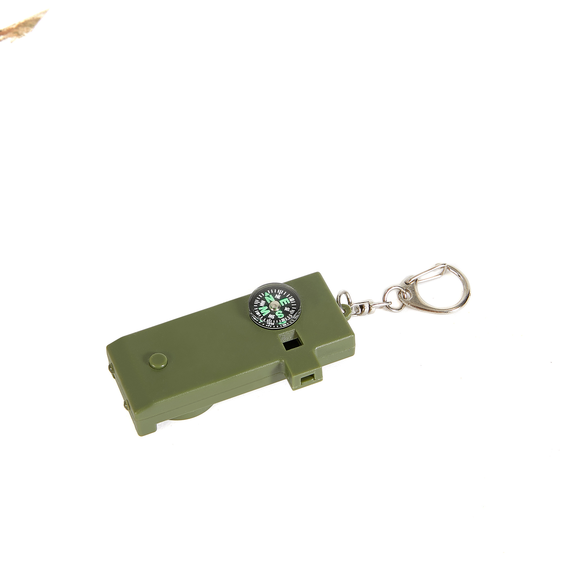 New six-in-one mini multi-functional whistle telescope with light, outdoor plastic compass, key and mountain climbing buckle Application Scenario