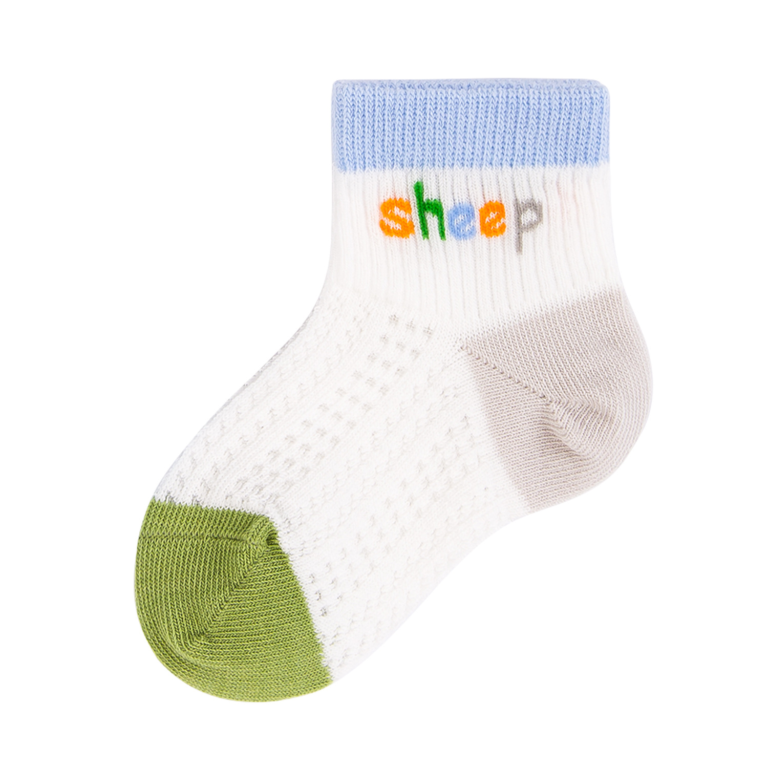 可爱卡通儿童袜子夏季薄款男童1-7岁棉袜透气网眼短袜夏天超薄A类白底实物图