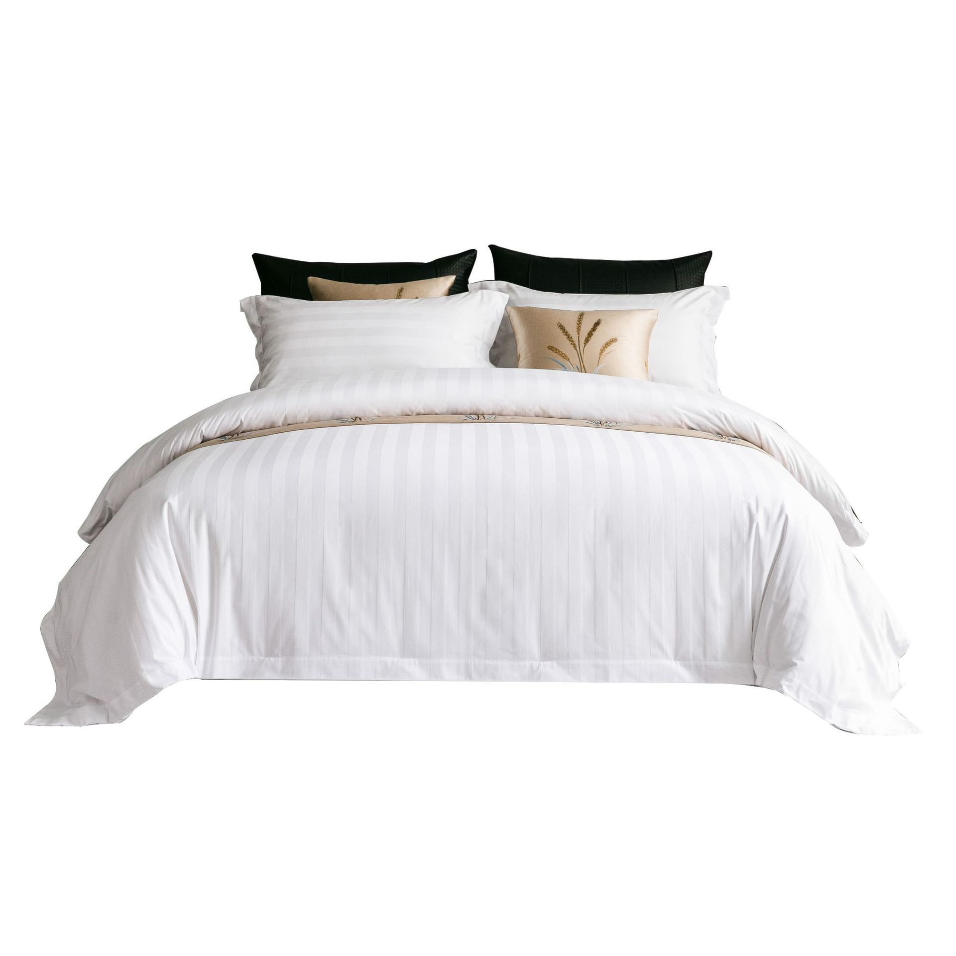 四件套/床上四件套/床上用品/被套纯棉/60支纯棉四件套白底实物图