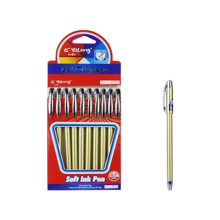 Yalong Cross-border is selling best-selling golden 0.7mm ballpoint pens, office ballpoint pens, promotional pens and stationery