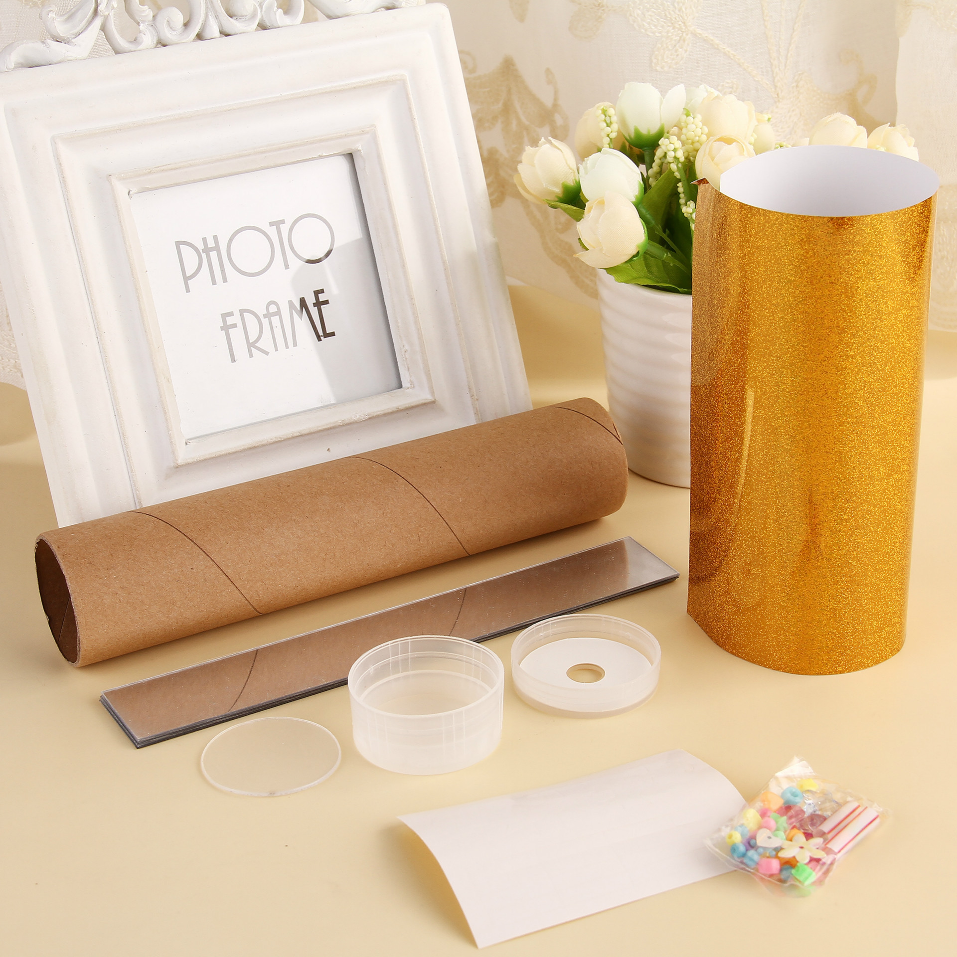 科技小制作diy纸制万花筒儿童科学实验教具创意幼儿园小发明批发产品图