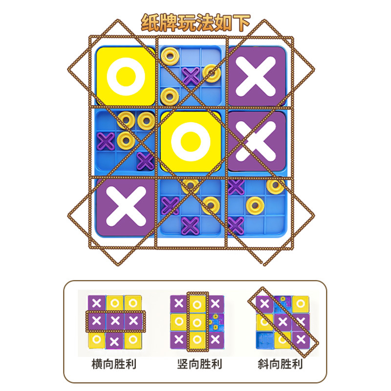 Cross-border Educational Nine-square Grid XO Tic-Tac-toe Board Game, parent-child early education interactive thinking training, children's toy Application Scenario