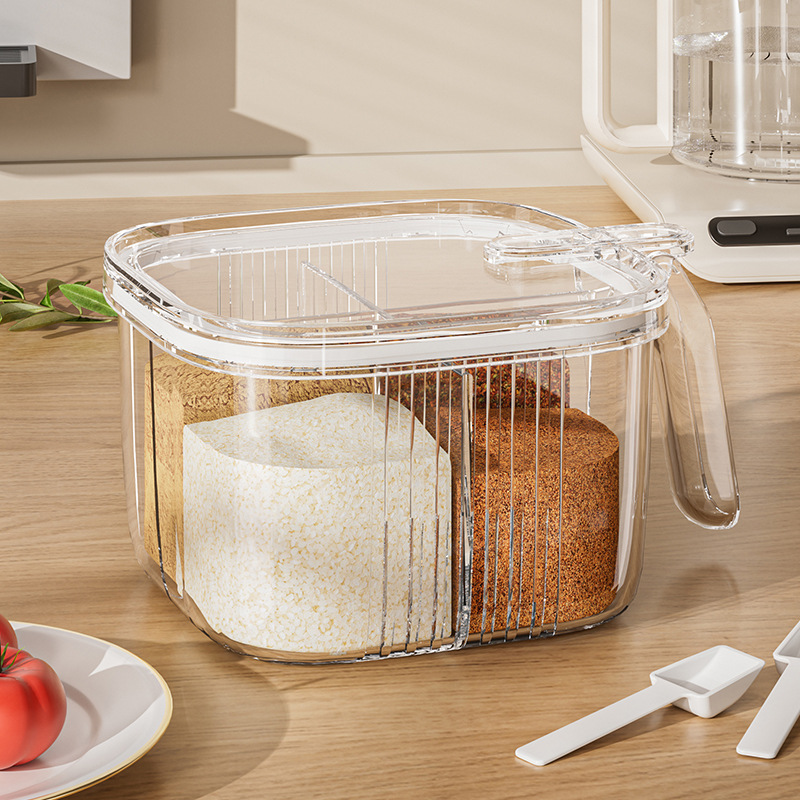 Seasoning box, kitchen with spoon, complete set, detachable, multi-compartment seasoning and condiment storage, four compartments in the kitchen Application Scenario