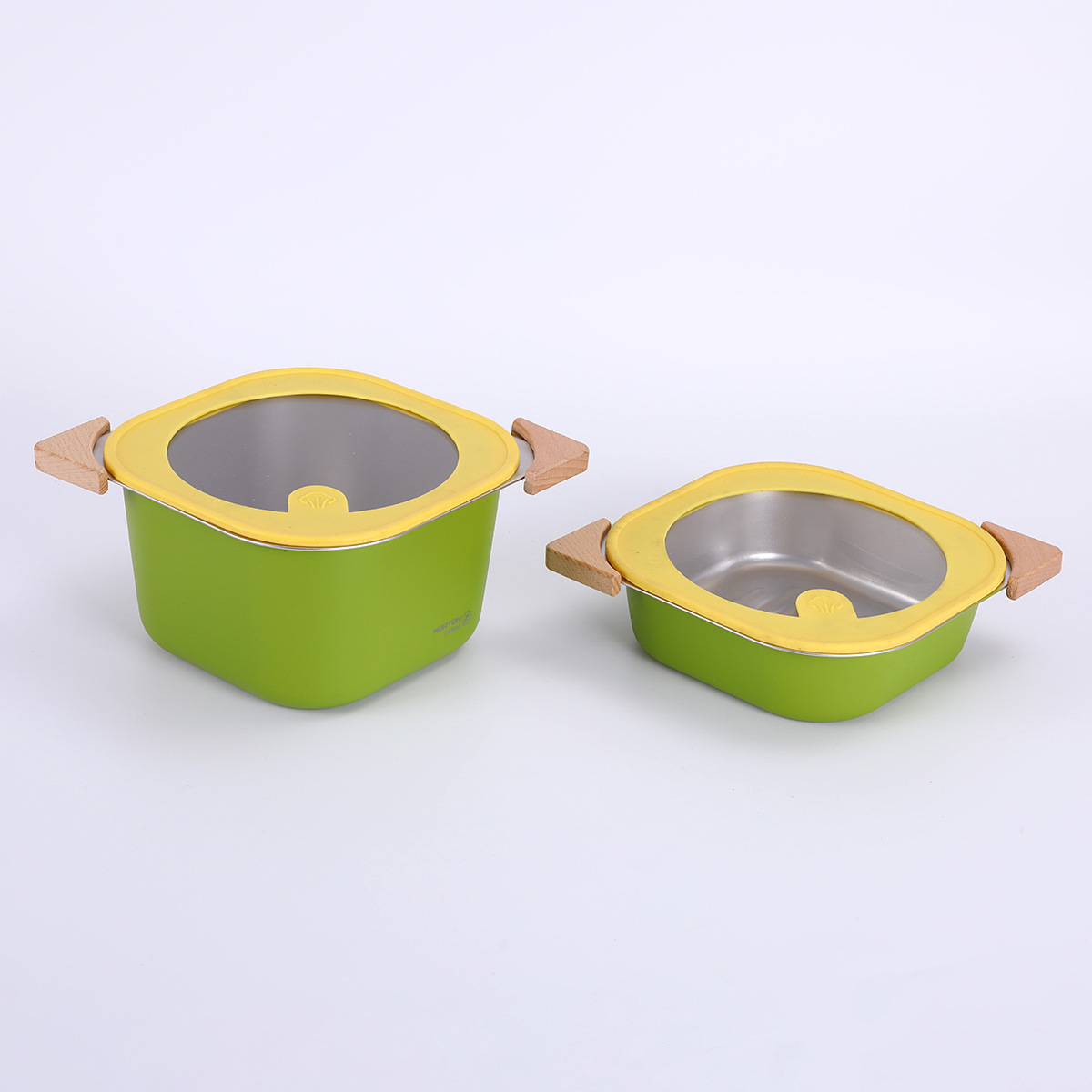 Fábrica de suministro directo cuadrado acero inoxidable olla con color antiplanchado doble oído olla de regalo de comercio exterior puede ser logotipo personalizado Specification image