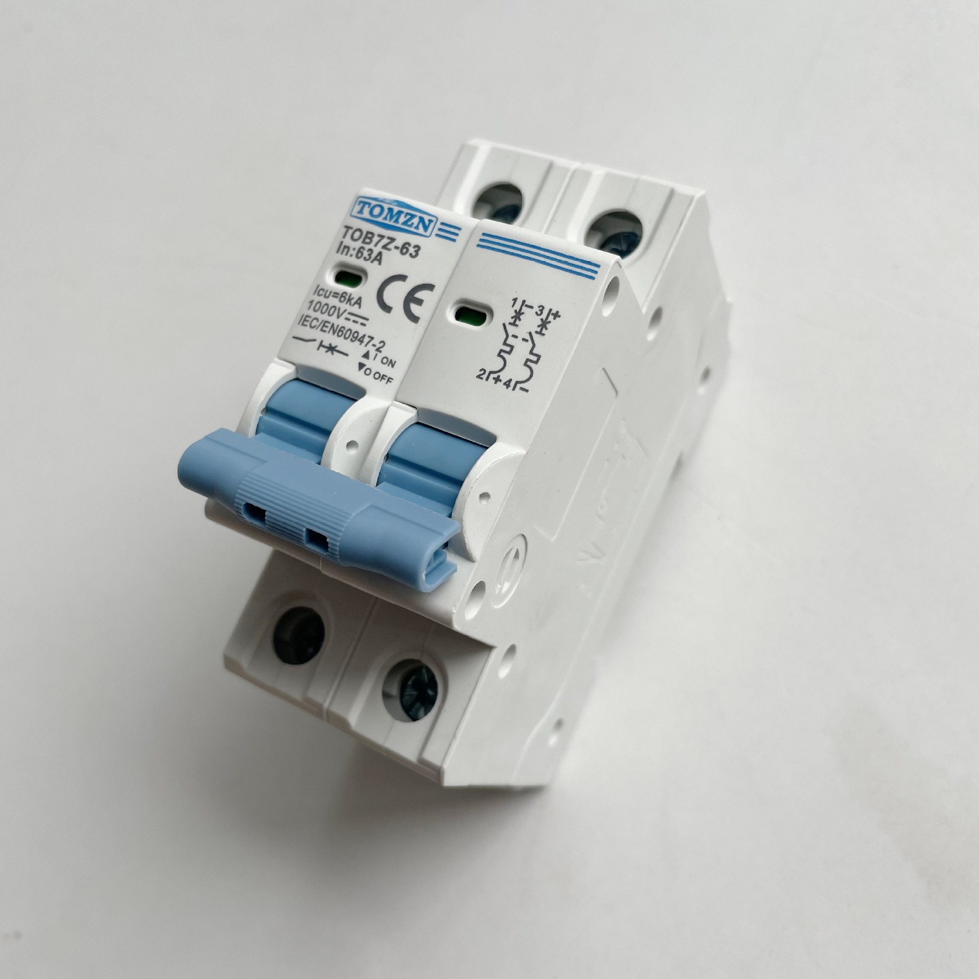 TOMZN光伏直流小型断路器DC1000V2P63A空气开关同正MCB细节图