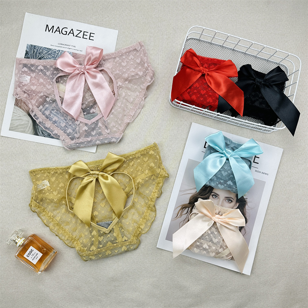 New lace women's underwear, mid-waist, high elasticity, comfortable and breathable, rose antibacterial graphene base, 1037#