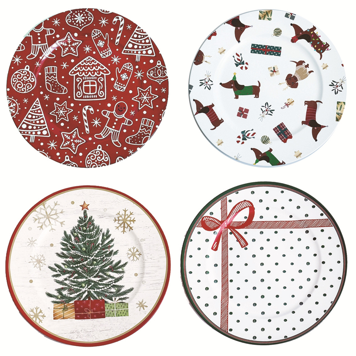 跨境charger plates 圣诞节圆形餐垫厨房酒店晚宴派对印花爆款
