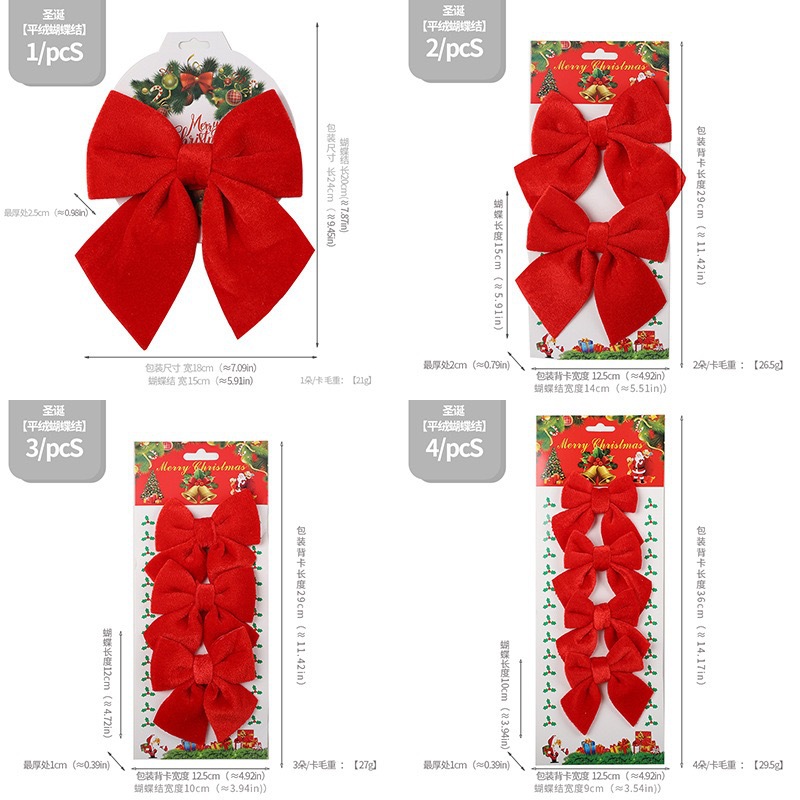 Wholesale of European and American creative Christmas decorations, flat velvet, butterfly decorative accessories, bow ties, hanging ornaments and dressing props details Picture