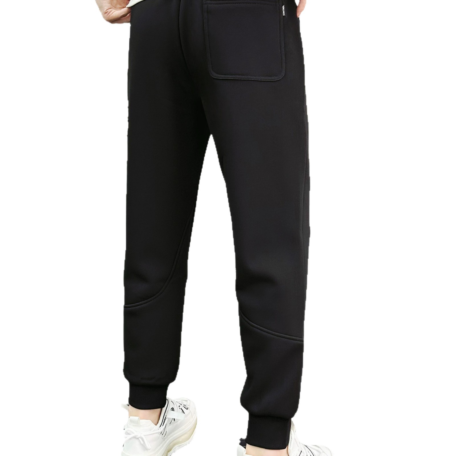 2025 Autumn and winter warm, tight-fitting casual pants, sweatpants, comfortable solid color men's sportswear, thickened, simple and versatile Item Picture