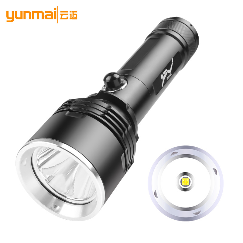 مصباح يدوي يعمل بالضوء الأصفر مع سبائك الألومنيوم من نوع "LED"، يعمل بغطس يعمل ضوئي قوي يعمل بالغاز XHP70 عبر الحدود