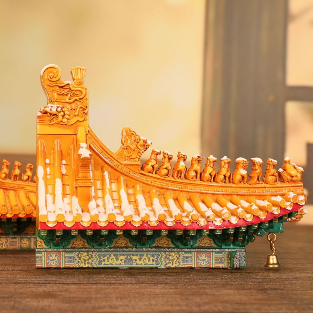 "Chengtian Yanjian Creative Chinese-style architectural roof fridge magnets Resin cultural and creative souvenirs. details Picture