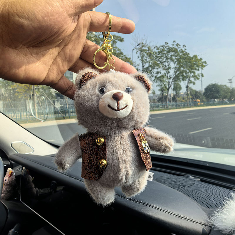 Cute plush toy pendants, horse clips, bear doll bags, hanging decorations, keychains, little bear event gifts, claw machine dolls Application Scenario