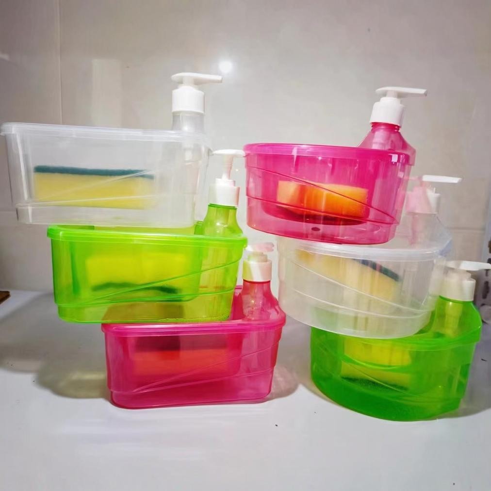 Plastic kitchen detergent press box, sponge wipe liquid filling box, press device, manual liquid dispensing box, dish soap liquid box details Picture