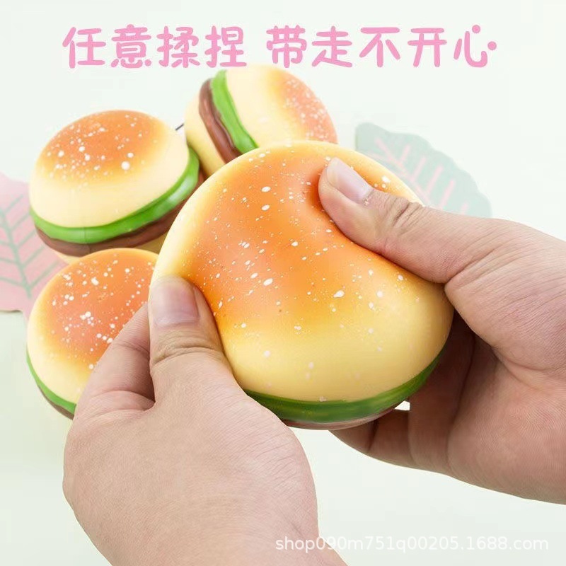 Factory direct sales stress-relieving hamburgers, creative and unique stress-relieving small toys, fun to mold and play with simulation pranks hamburgers Application Scenario
