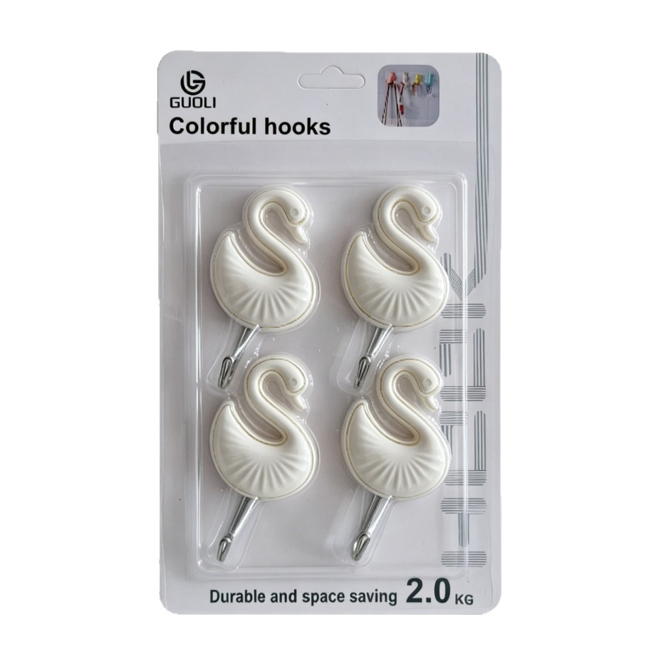 Swan-shaped non-drilling sticky hook, a powerful and seamless storage hook for home kitchen, bathroom and entrance wall Item Picture