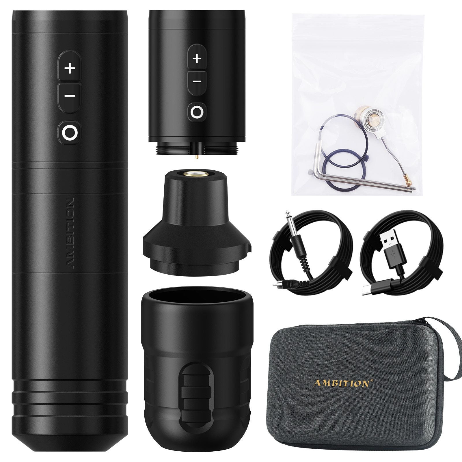 shanilak  夏力大配件无线充电纹身笔2000毫安割线打雾一体纹身机白底实物图