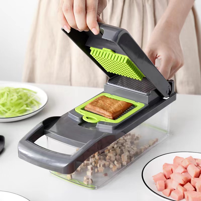 Cross-border multi-functional vegetable cutter, household food shredder, kitchen wonder 16-piece set, shredder, grater, dice cutter Specification image