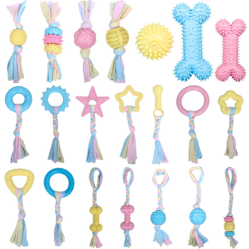 Amazon Dog Toy TPR set Training Teeth Cleaning Fun Interactive Cross-border Factory wholesale Puppy teeth Grinding style details Picture