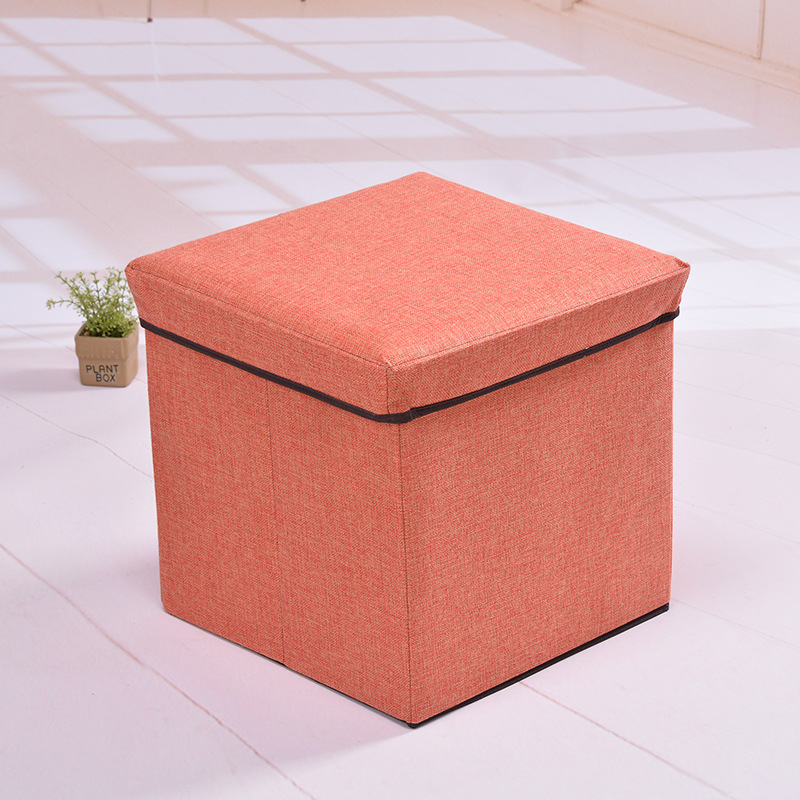 Wholesale of cotton-linen storage boxes with a pastoral style, Chinese-style fabric organizing boxes, eco-friendly and odorless folding storage boxes from manufacturers Specification image