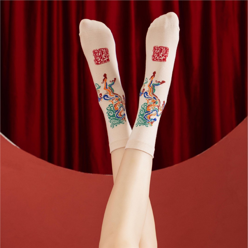 袜子/糖果色女袜中筒/卡其色学生袜子/无骨袜子/亮片袜产品图