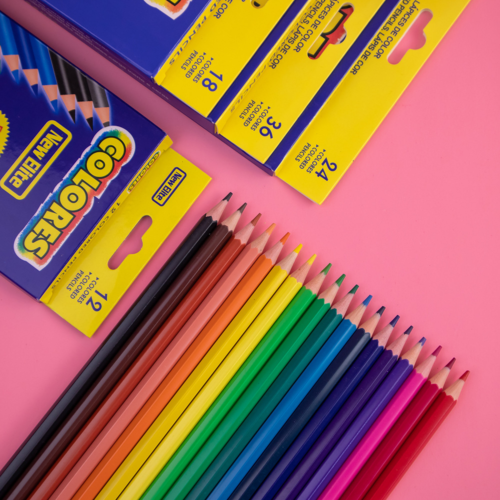Wholesale of 24-color oil-based colored pencils in boxes for students and children's drawing and painting details Picture